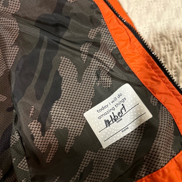Champion Orange Wind Breaker with Camouflage lining Size M 8/10 ** EUC** - Picture 2 of 6